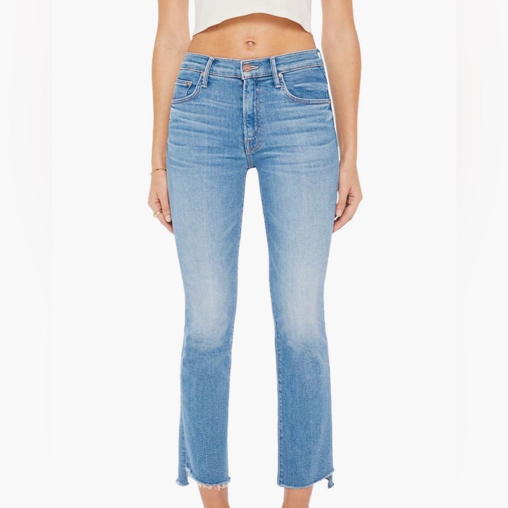 $238 MOTHER The Insider Crop Step Frayed Jeans Size 27